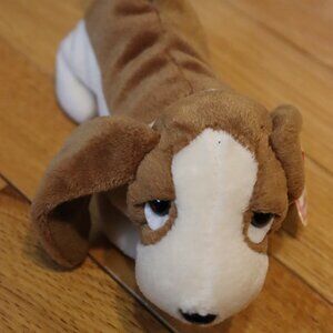 Ty Beanie Baby Tracker Basset Hound Dog Plush Brown White